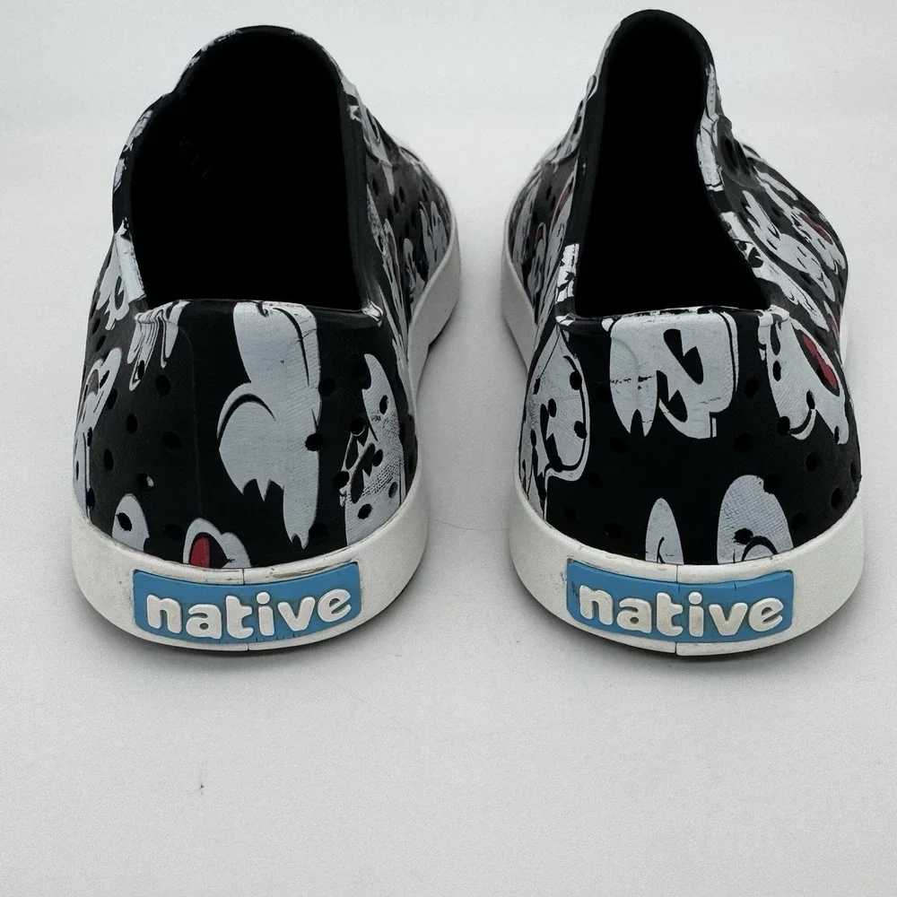 Native Shoes Mickey‎ Mouse Print Water Shoes Slip On Womens Size 6 Black